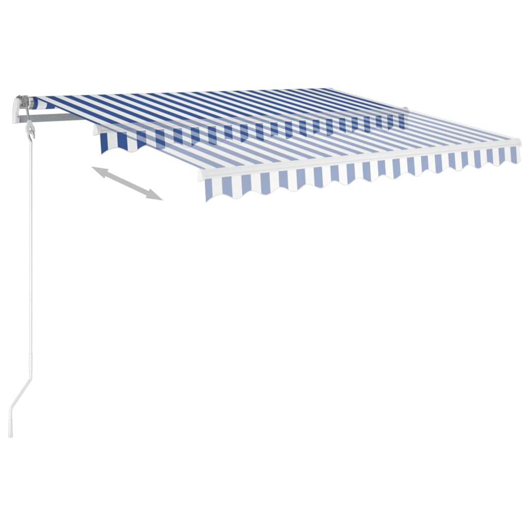 Vidaxl Luifel étend automatiquement 300x250 cm bleu et blanc