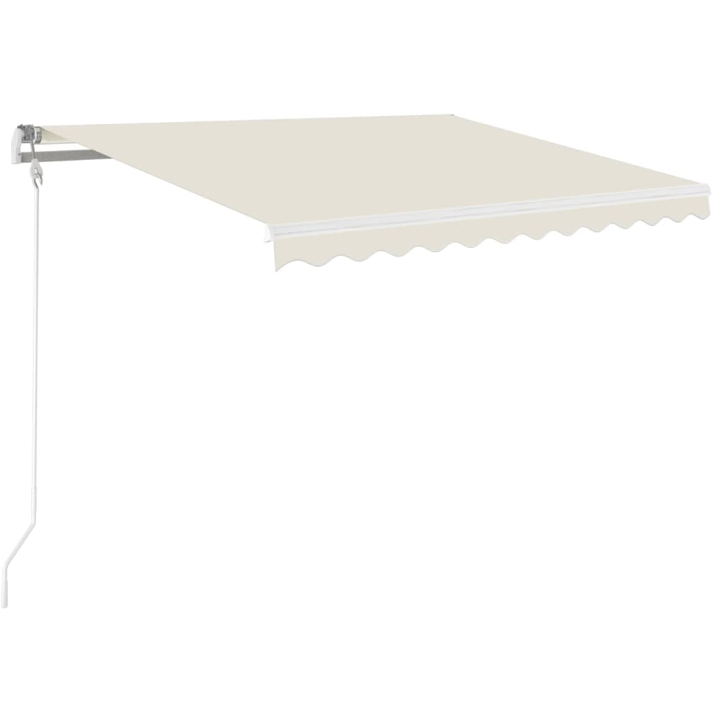 Vidaxl Luifel extensible manuellement avec la Crème à LED 350x250 cm -Colore