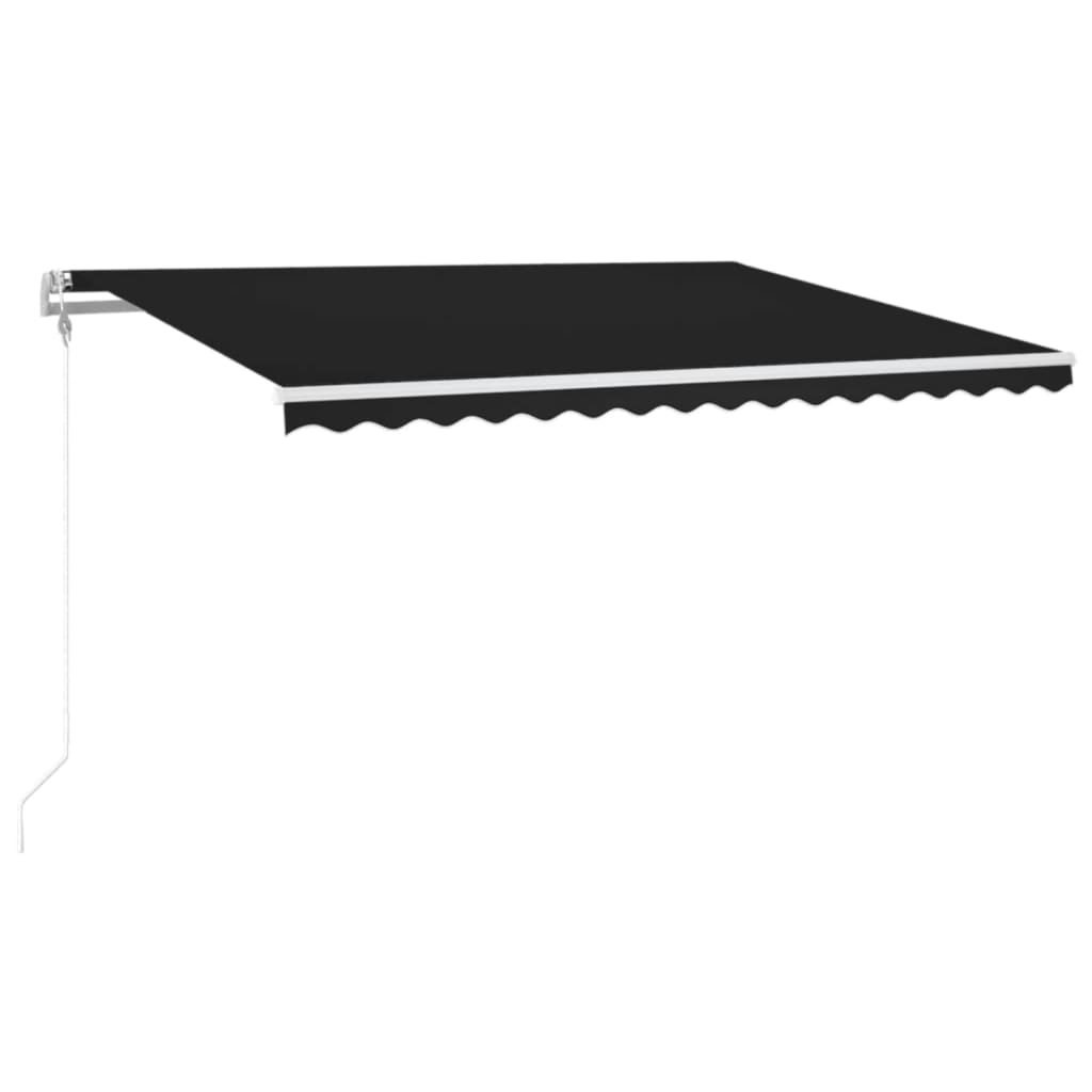 Vidaxl luifel automatique avec led et capteur de vent 400x300 cm anthracite