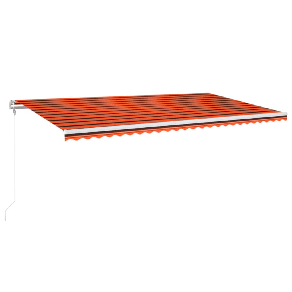Vidaxl Luifel Automatique avec capteur de vent LED 600x300 cm Brun orange