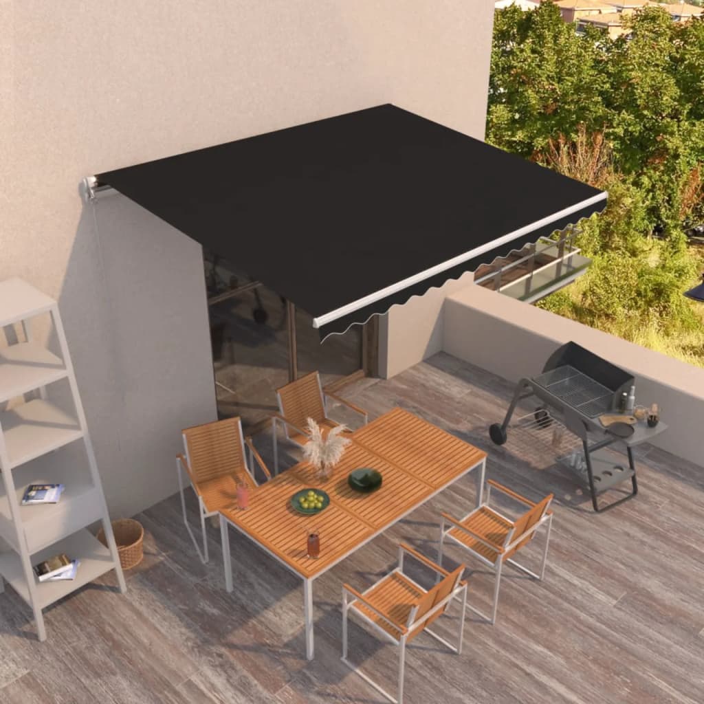 Vidaxl Luifel étend manuellement 400x350 cm anthracite -colored