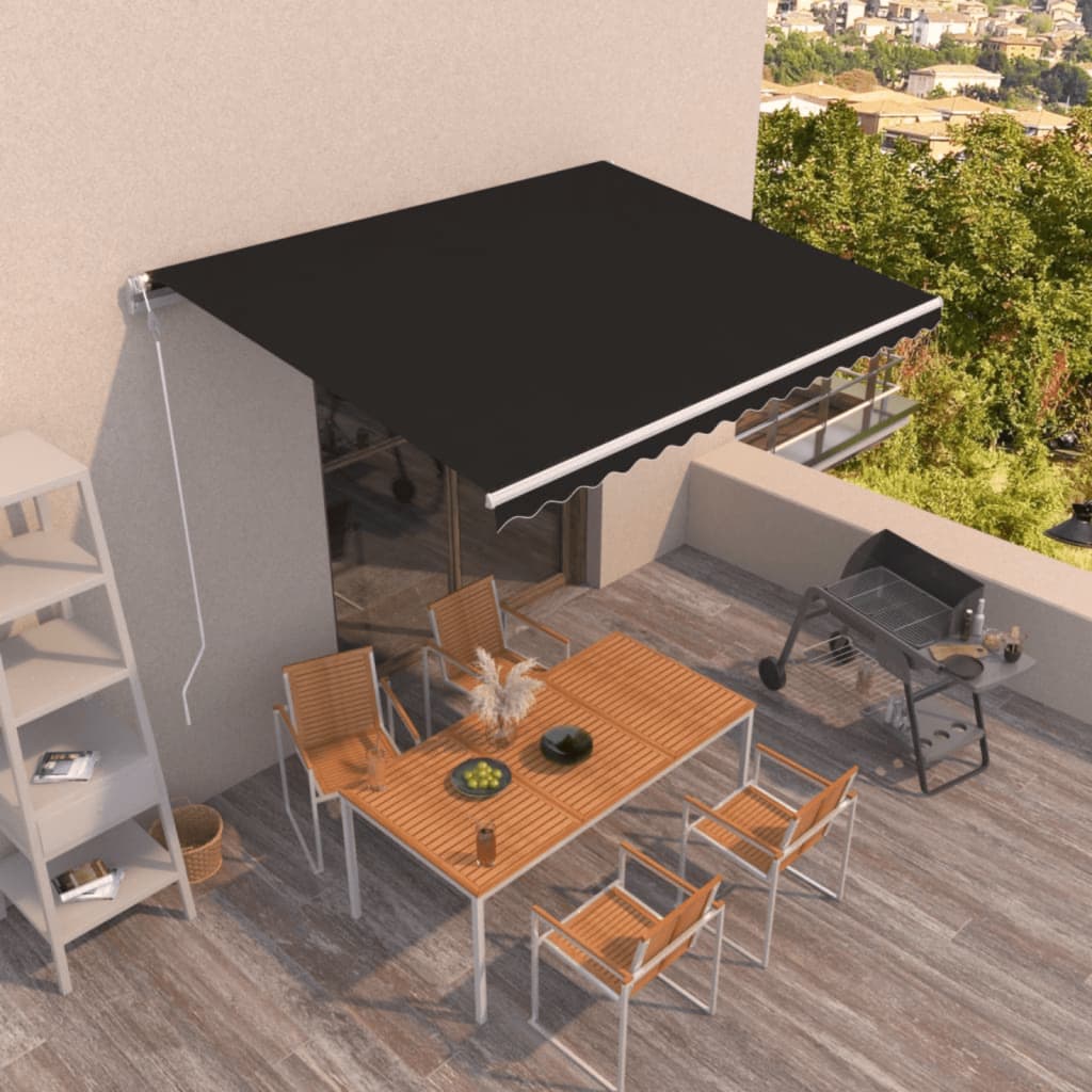 Vidaxl Luifel étend automatiquement 400x350 cm anthracite -colored