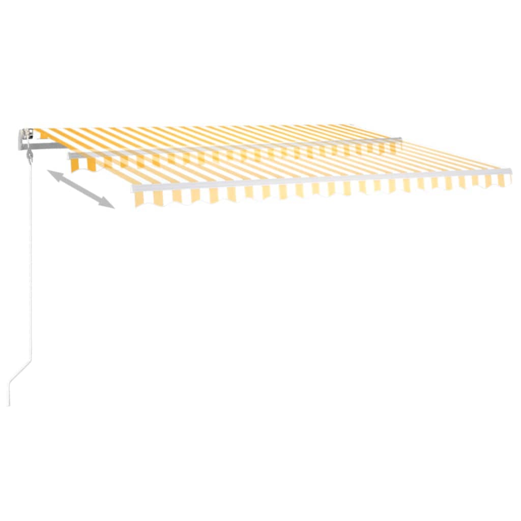 Vidaxl Luifel automatique avec led et capteur de vent 400x350 cm jaune et blanc