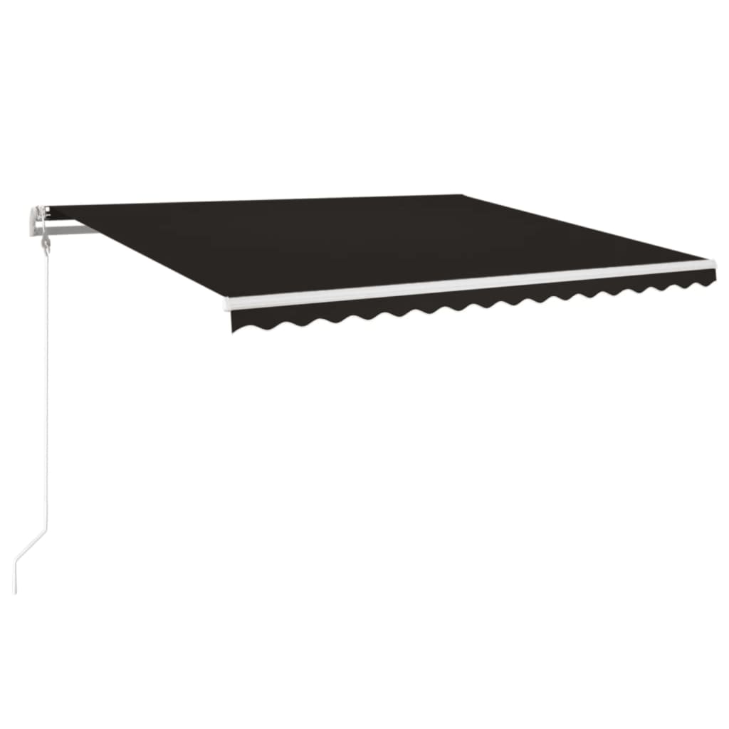 Vidaxl luifel automatique avec led et capteur de vent 400x350 cm anthracite