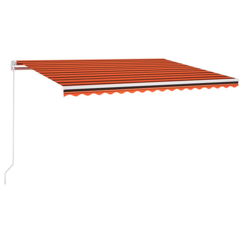 Vidaxl Luifel extensible manuellement avec LED 450x350 cm orange et marron
