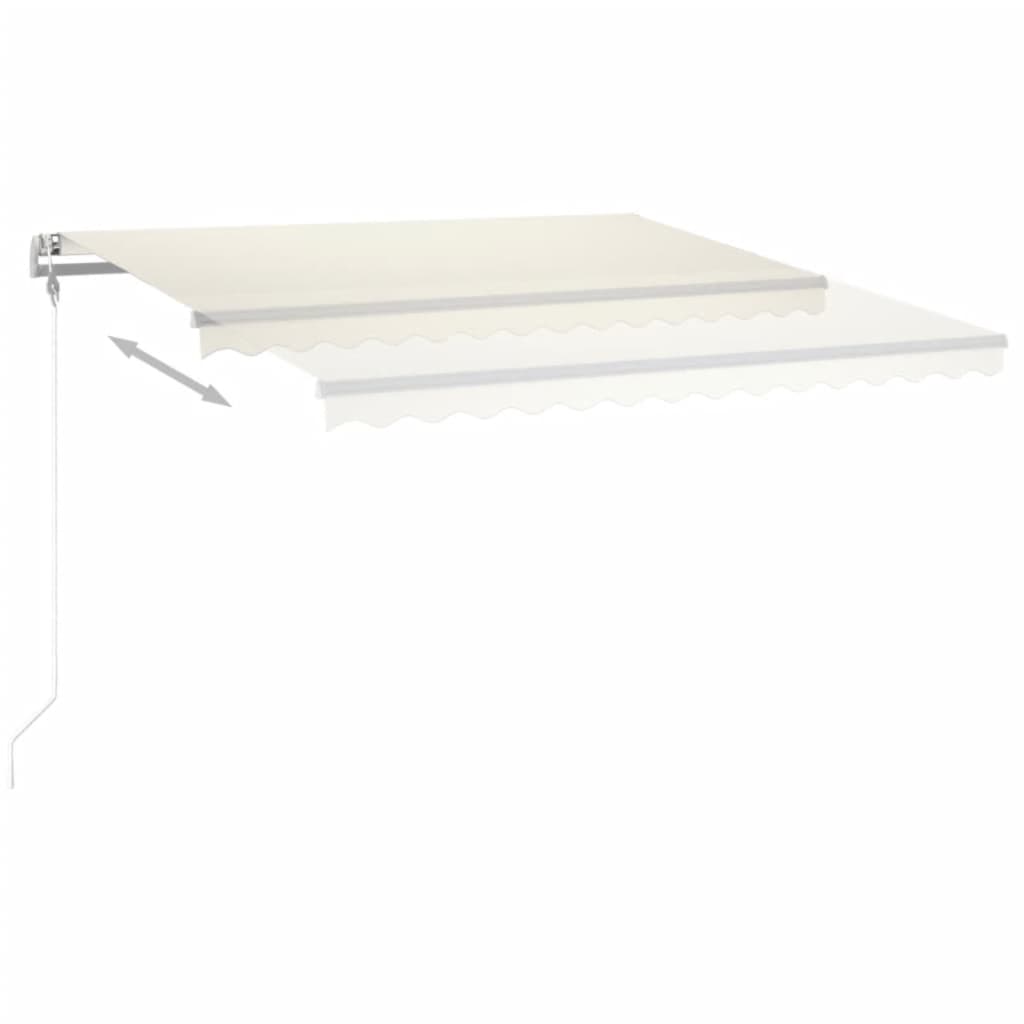 Vidaxl Luifel Automatique avec led et capteur de vent 450x350 cm couleur crème