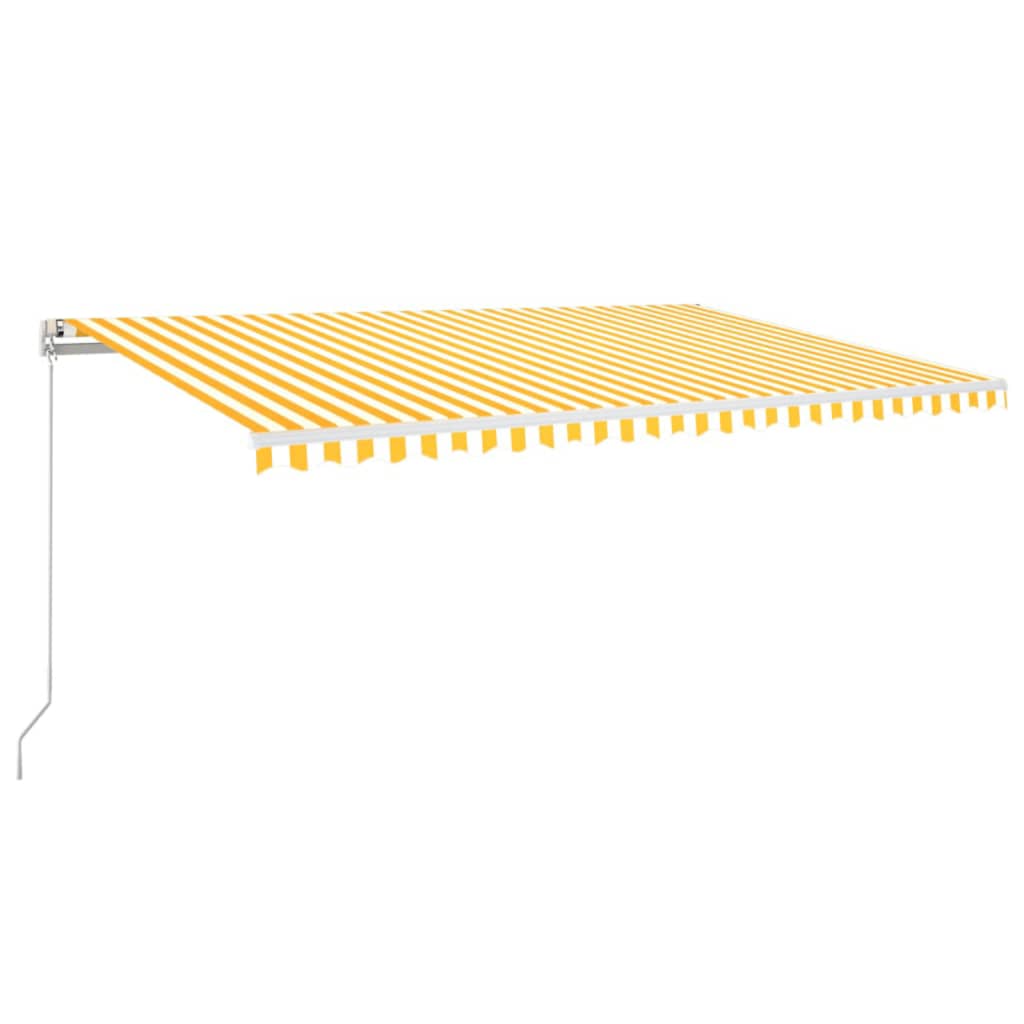 Vidaxl luifel extensible manuellement avec LED 500x350 cm jaune et blanc