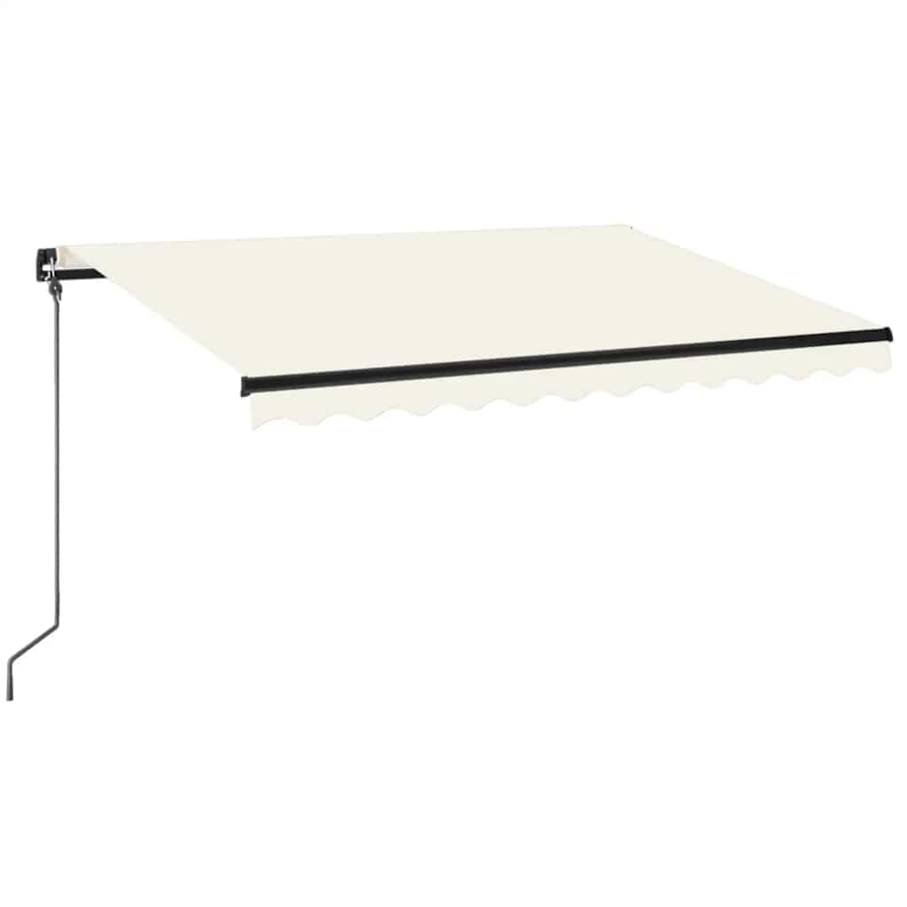 Vidaxl Luifel extensible manuellement avec la Crème à LED 350x250 cm -Colore
