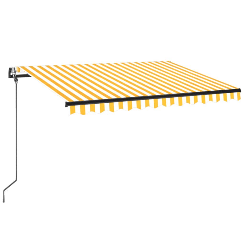 Vidaxl Luifel Automatique avec led et capteur de vent 350x250 cm jaune et blanc