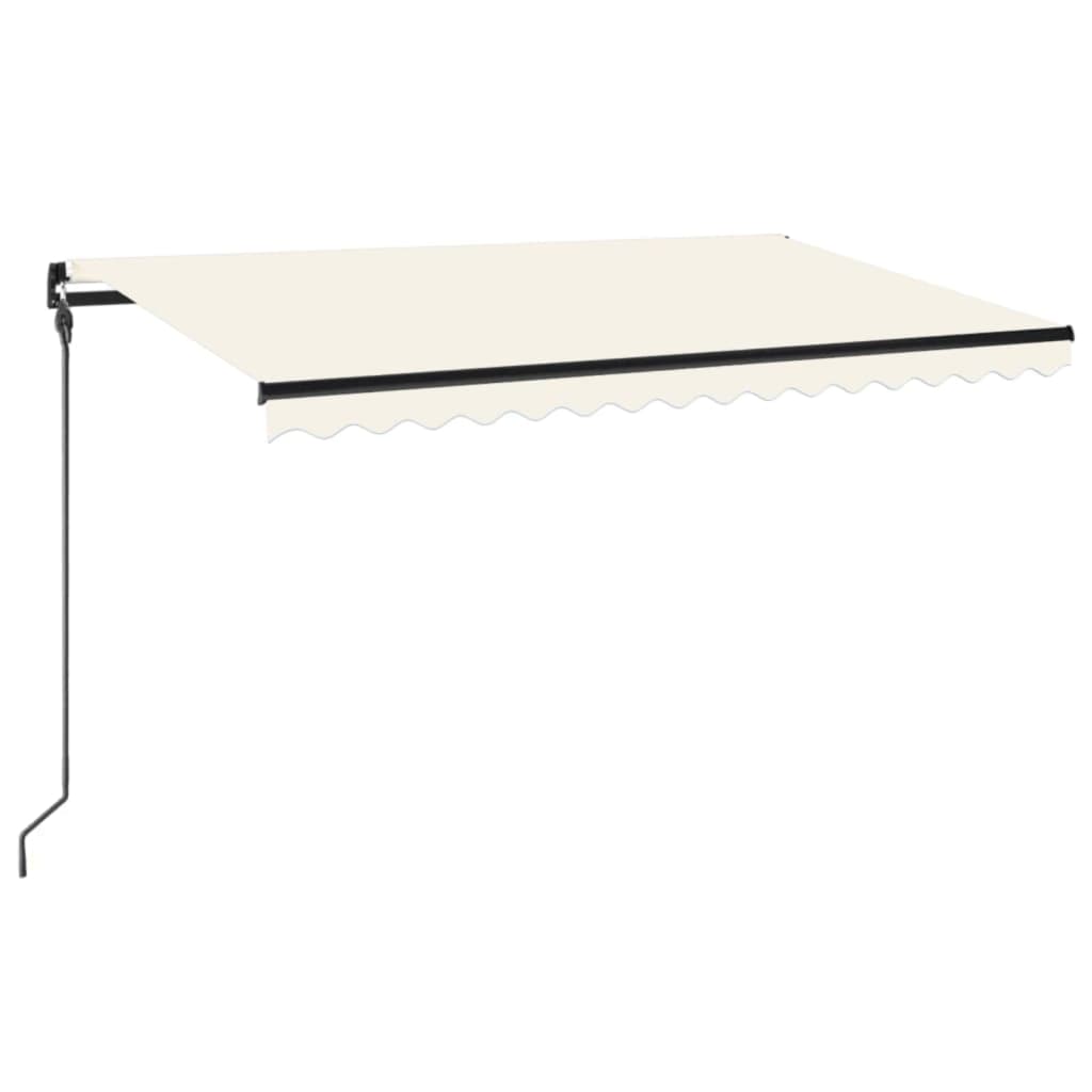 Vidaxl Luifel extensible manuellement avec la Crème à LED 450x300 cm -Colore