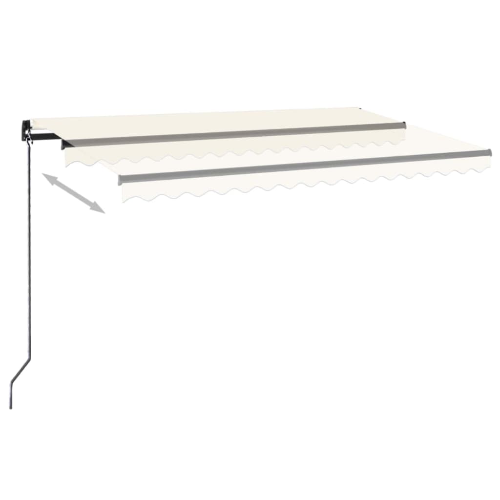 Vidaxl Luifel extensible manuellement avec la Crème à LED 450x300 cm -Colore
