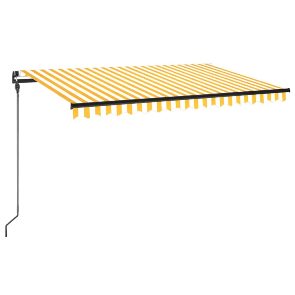 Vidaxl Luifel extensible manuellement avec LED 450x300 cm jaune et blanc