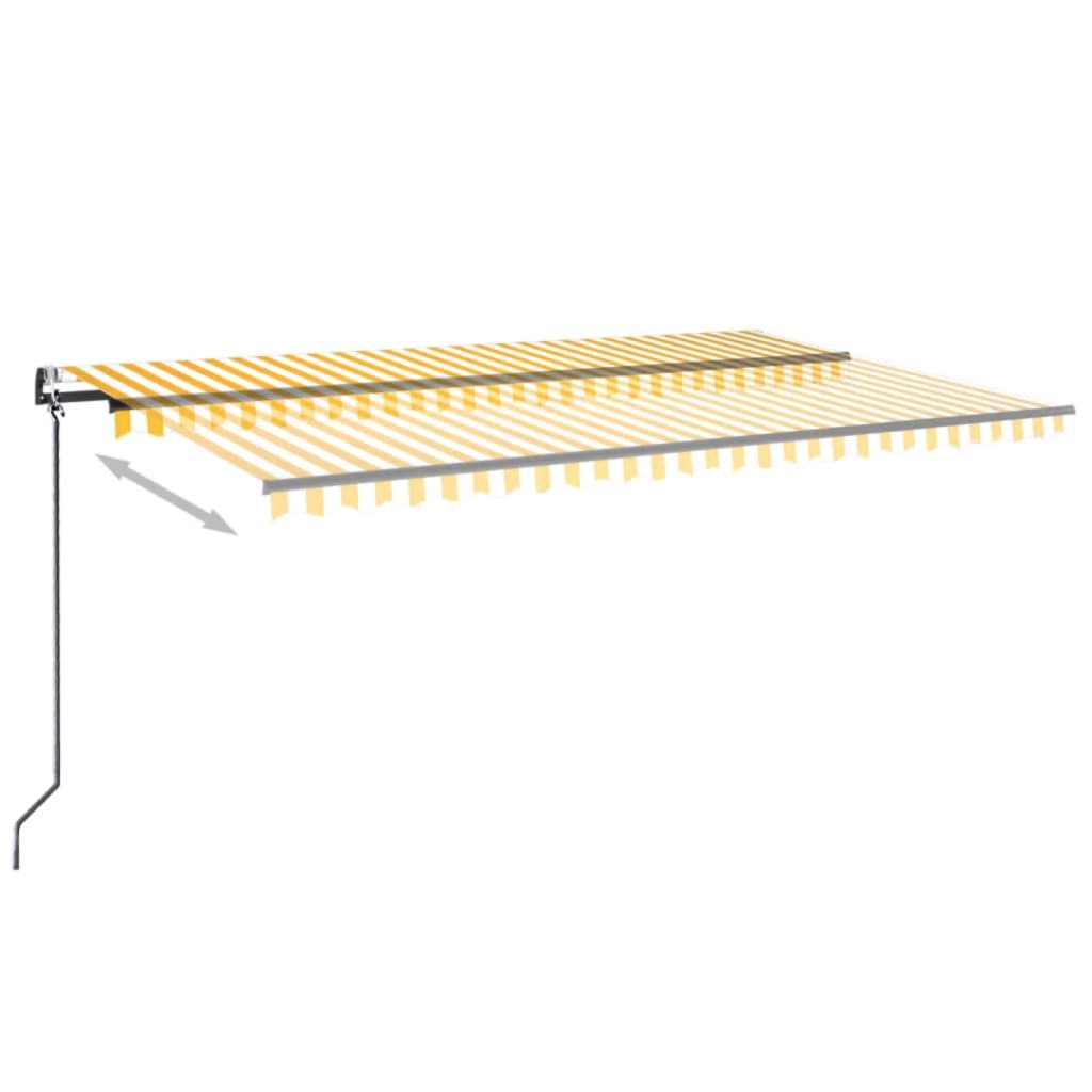 Vidaxl Luifel étend automatiquement 500x300 cm jaune et blanc