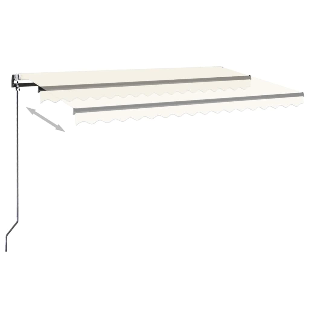 Vidaxl Luifel Automatique avec led et capteur de vent 500x300 cm couleur crème