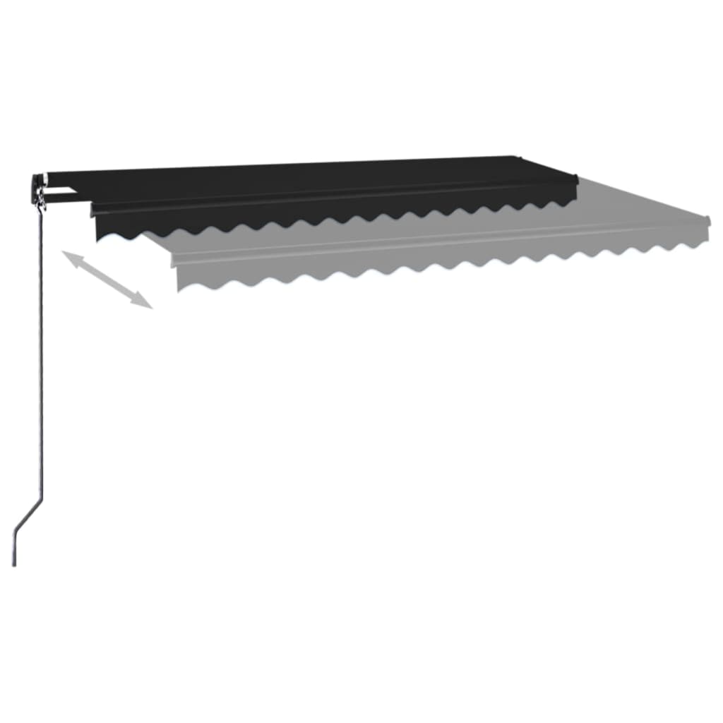 Vidaxl Luifel étend manuellement 400x350 cm anthracite -colored