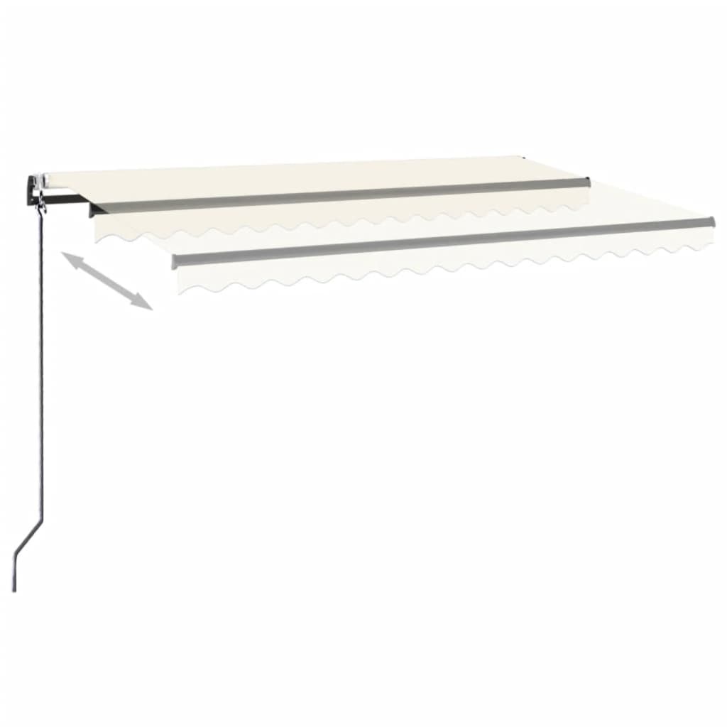 Vidaxl Luifel Automatique avec led et capteur de vent 450x350 cm couleur crème