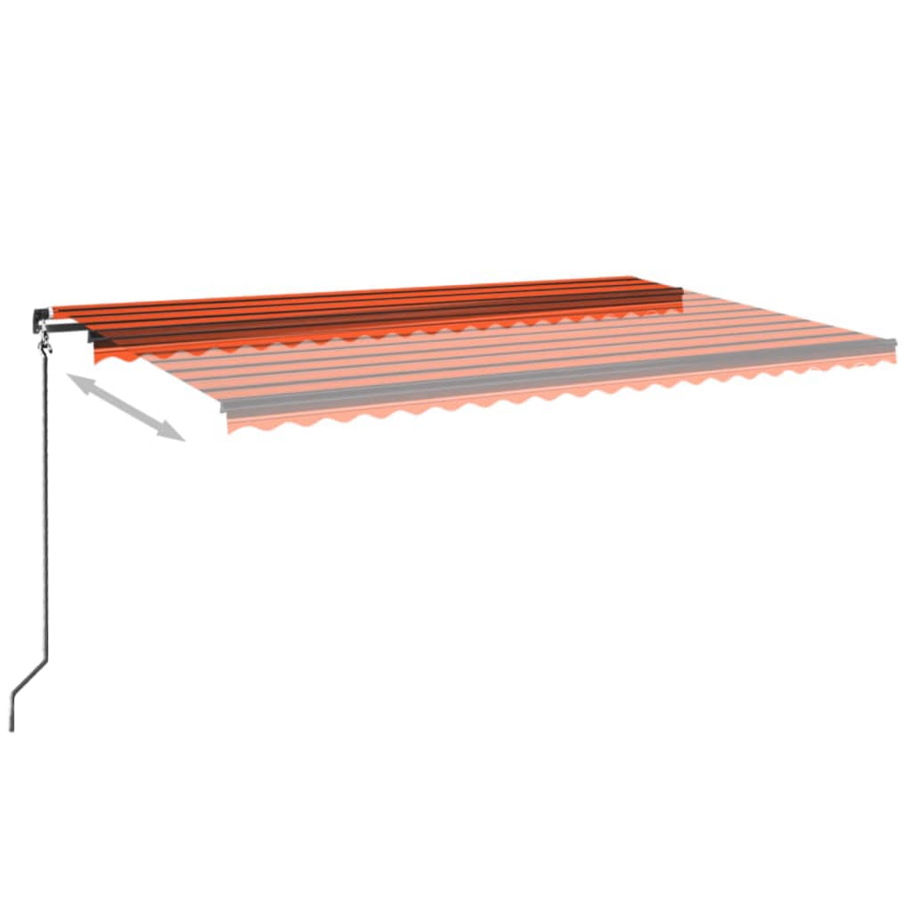 Vidaxl Luifel étend manuellement 500x350 cm orange et brun