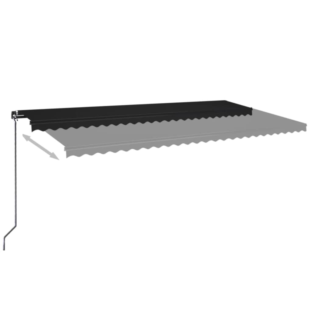 Vidaxl Luifel extensible manuellement avec une couleur anthracite LED 600x350 cm