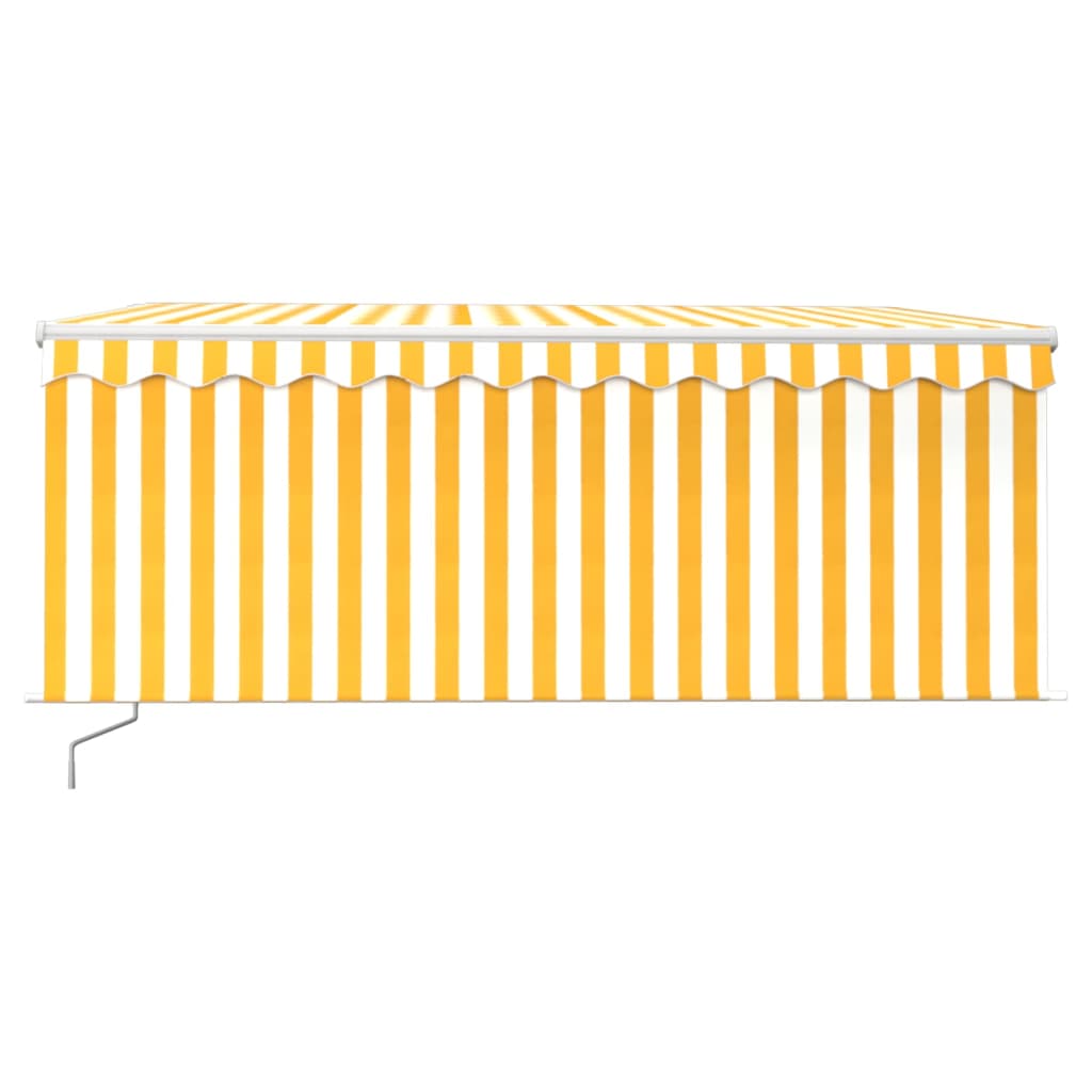 Vidaxl luifel extensible manuellement avec un rouleau aveugle 3x2,5 m jaune et blanc