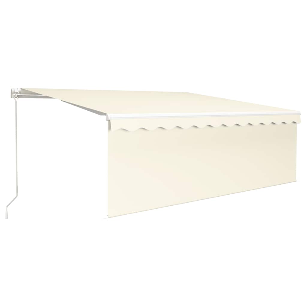 Vidaxl luifel extensible manuellement avec un rouleau aveugle 4x3 m crème -colored