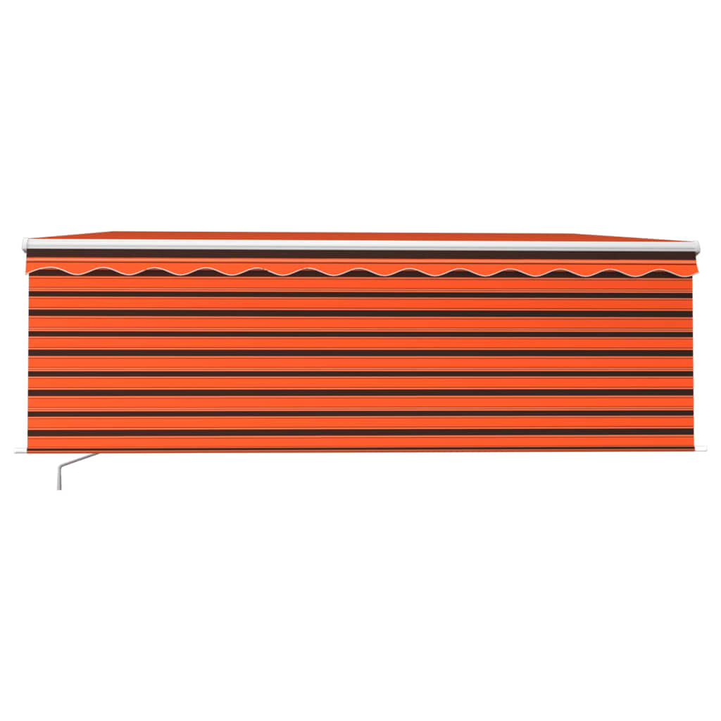 VidaXL Auvent extensible manuellement avec store enrouleur 4x3 m orange marron