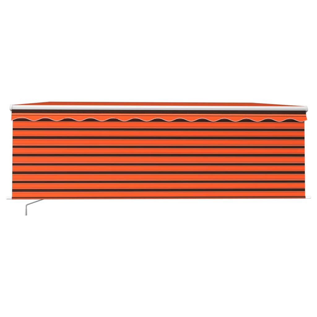 VidaXL Store enrouleur extensible manuellement LED 4x3 m orange marron