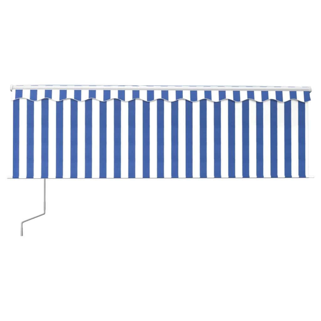 Vidaxl Luifel a automatiquement extensible avec un rouleau à rouleau de 4x3 m blanc bleu