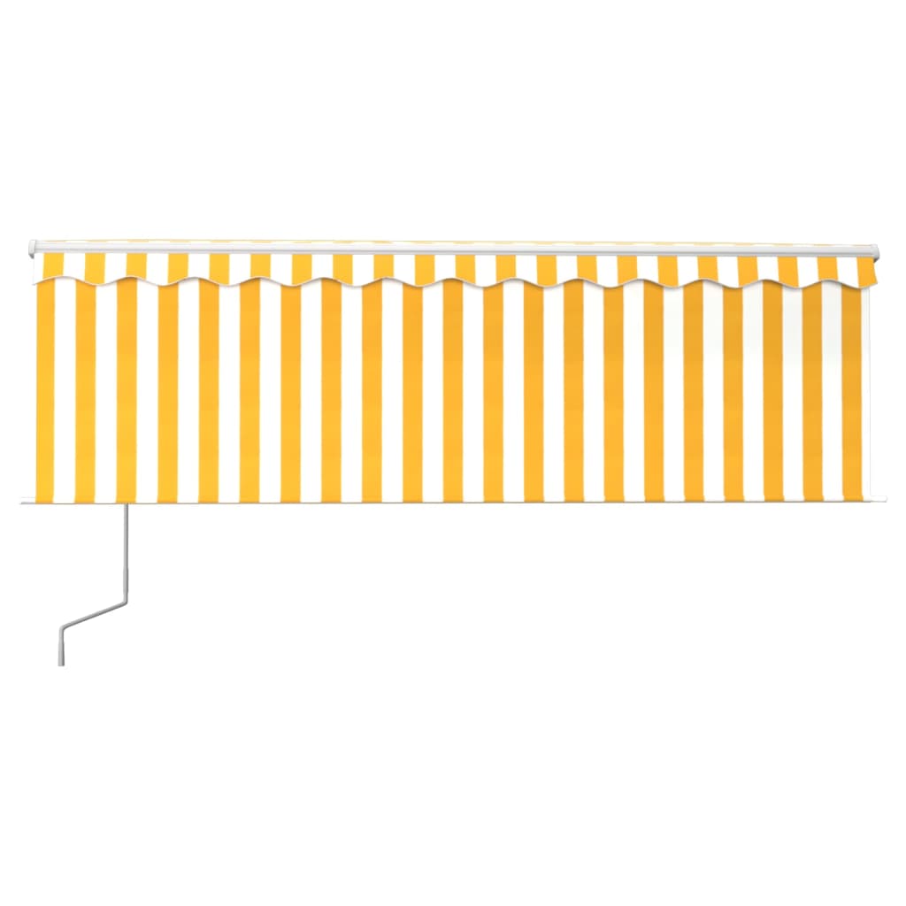 Vidaxl Luifel a automatiquement extensible avec un rouleau aveugle 4x3 m jaune et blanc
