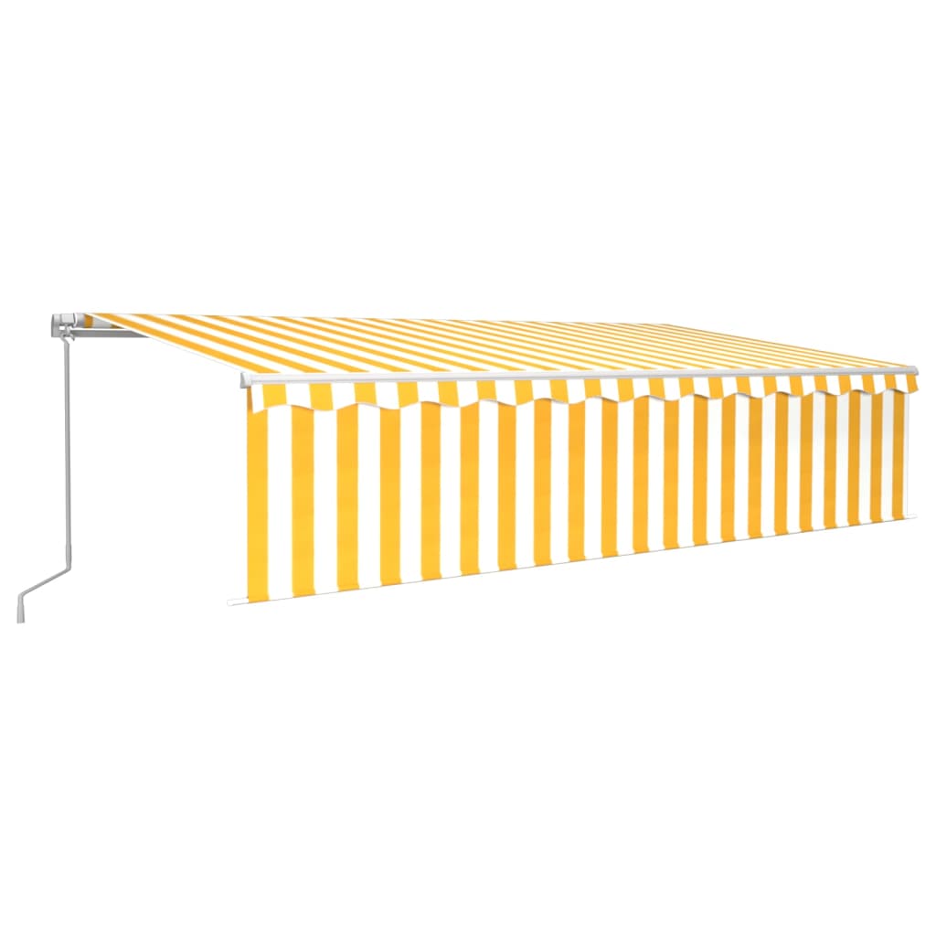Vidaxl luifel extensible manuellement avec un rouleau aveugle 6x3 m jaune et blanc