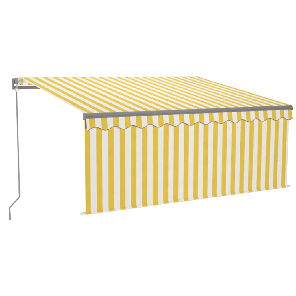 Vidaxl Luifel LED aveugle à rouleau extensible manuellement 3,5 x 2,5 m jaune blanc