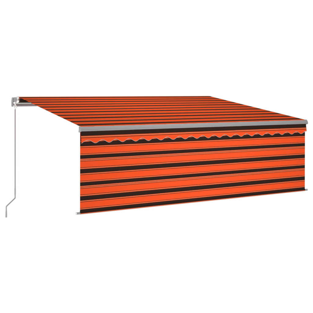 VidaXL Store enrouleur extensible manuellement LED 4x3 m orange marron
