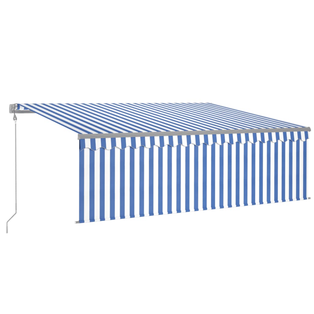 Vidaxl Luifel a automatiquement extensible avec un rouleau à rouleau de 4x3 m blanc bleu