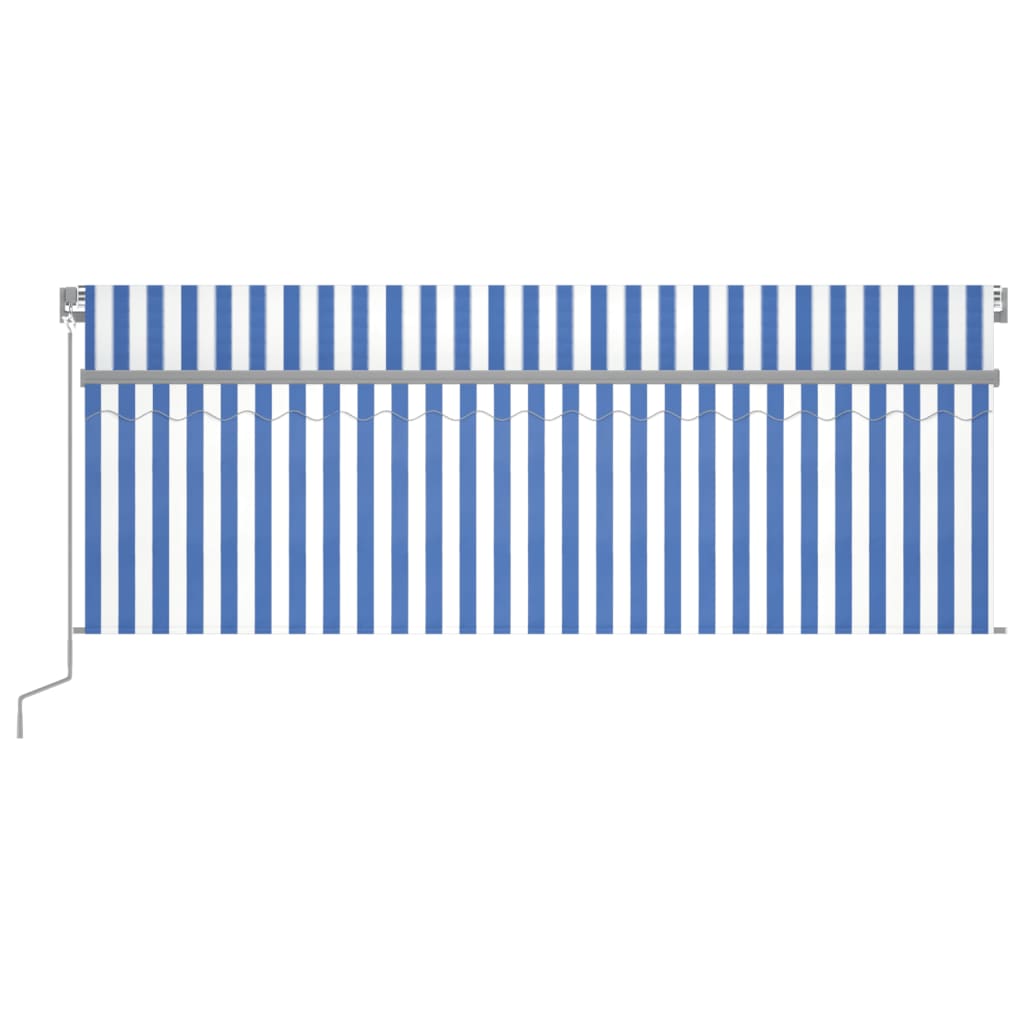 Vidaxl Luifel LED aveugle à rouleau extensible manuellement 4,5x3 m blanc bleu