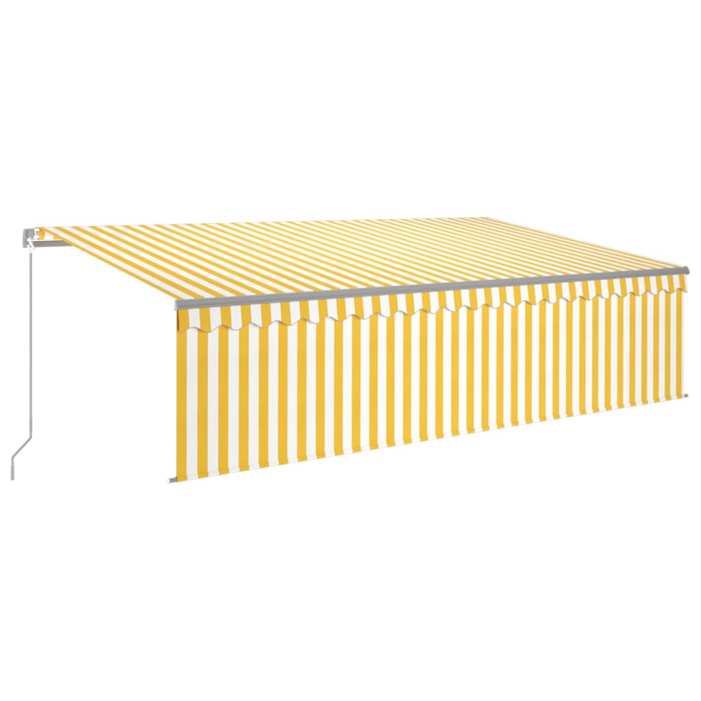Vidaxl luifel extensible manuellement avec un rouleau aveugle 5x3 m jaune et blanc