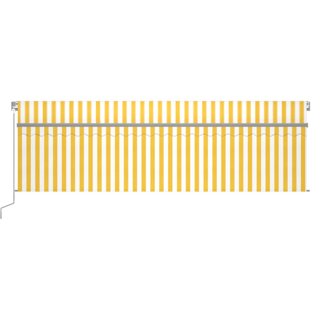 Vidaxl luifel extensible manuellement avec un rouleau aveugle 5x3 m jaune et blanc