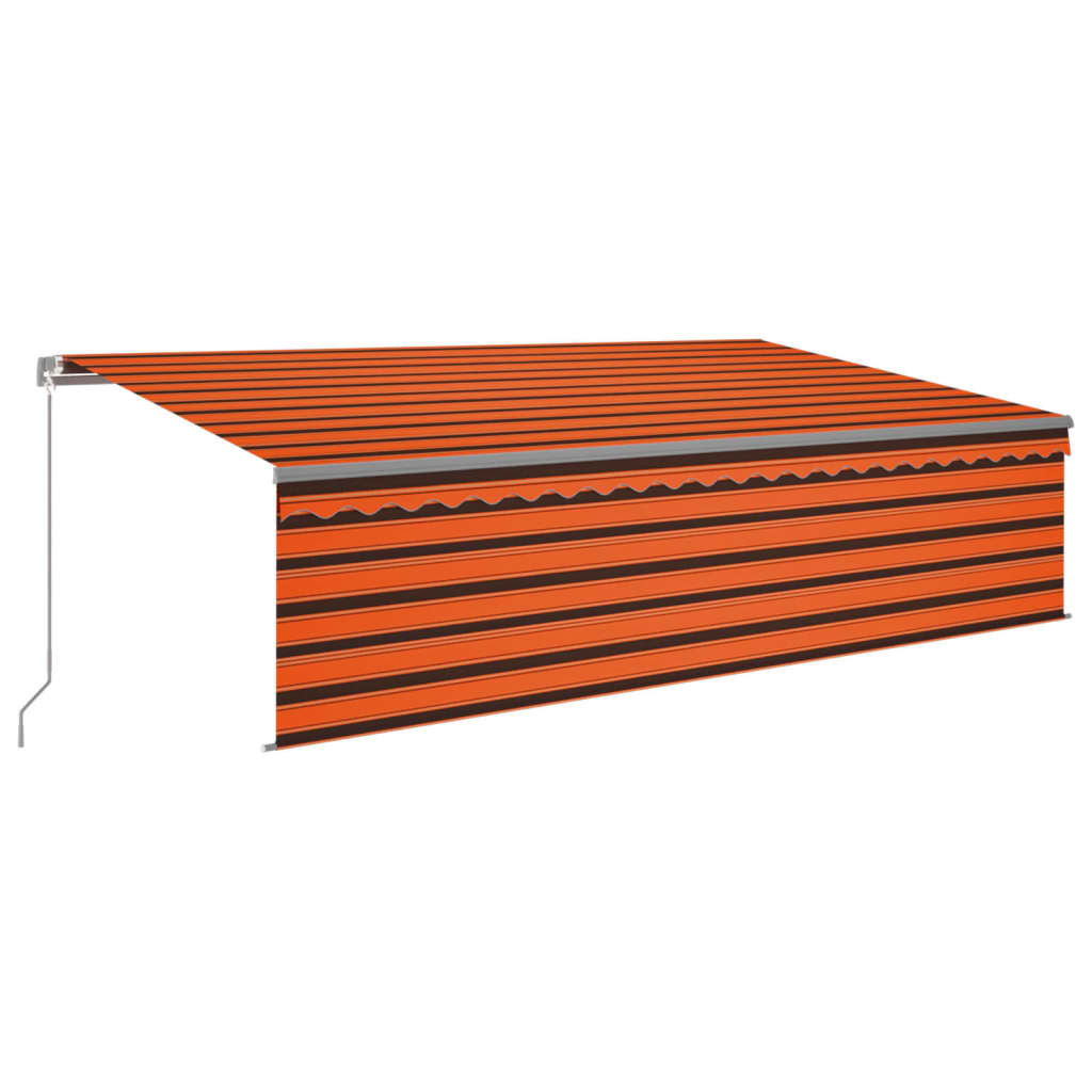 Vidaxl Luifel à rouleau extensible manuellement aveugle 5x3 m orange et marron