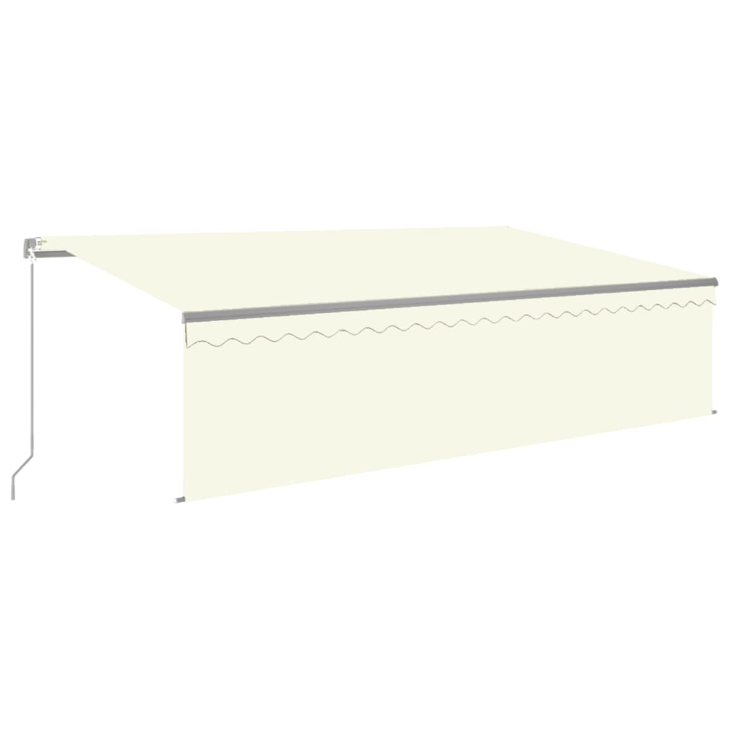 Vidaxl Luifel extensible manuellement avec un rouleau à l'aveugle et à 5x3 m crème