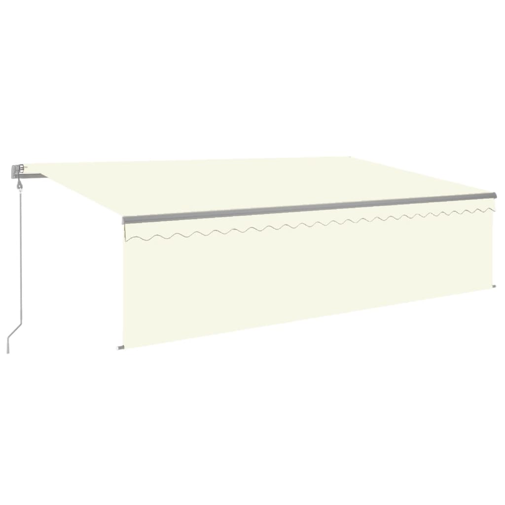 Vidaxl Luifel Automatique avec capteur de vent LED à rouleau à rouleaux 5x3 m crème