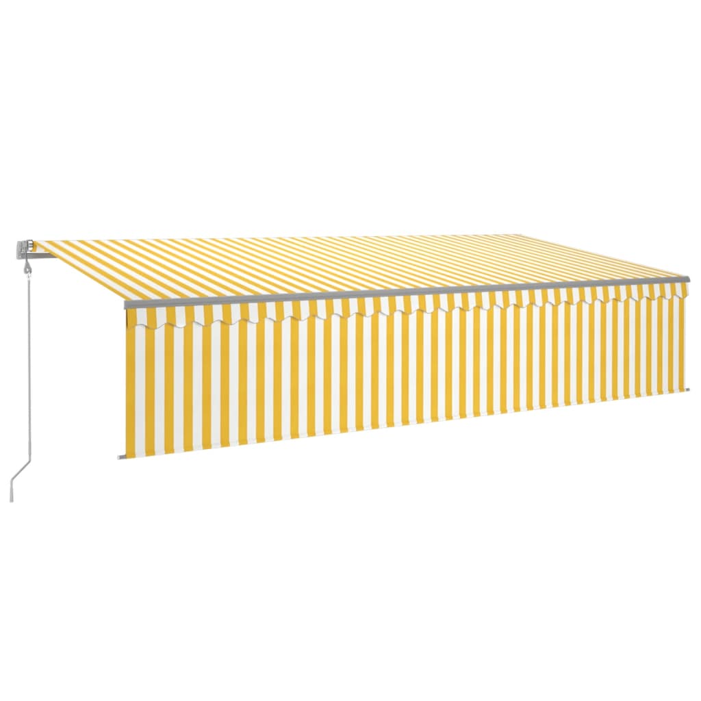 Vidaxl Luifel a automatiquement extensible avec un rouleau aveugle 6x3 m jaune et blanc