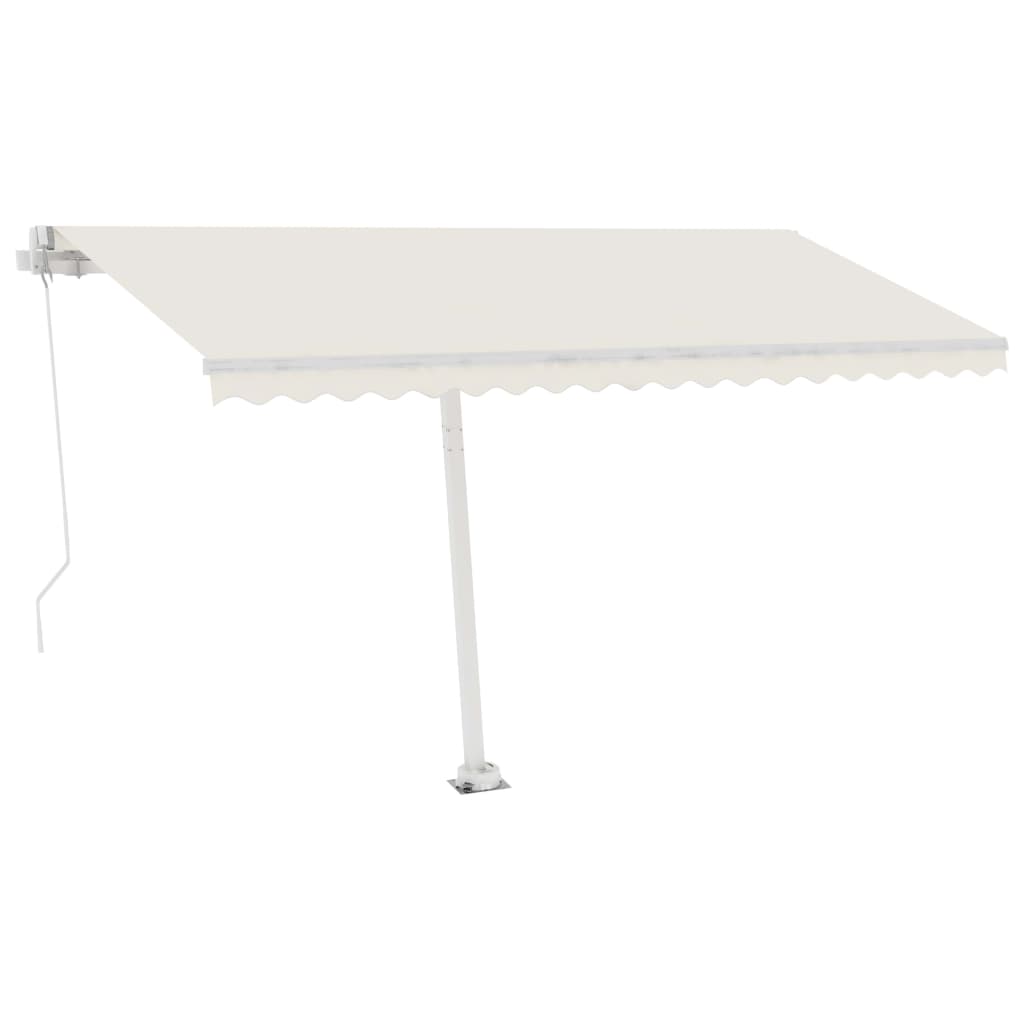 Vidaxl Luifel extensible manuellement avec la Crème LED 400x300 cm -Colored