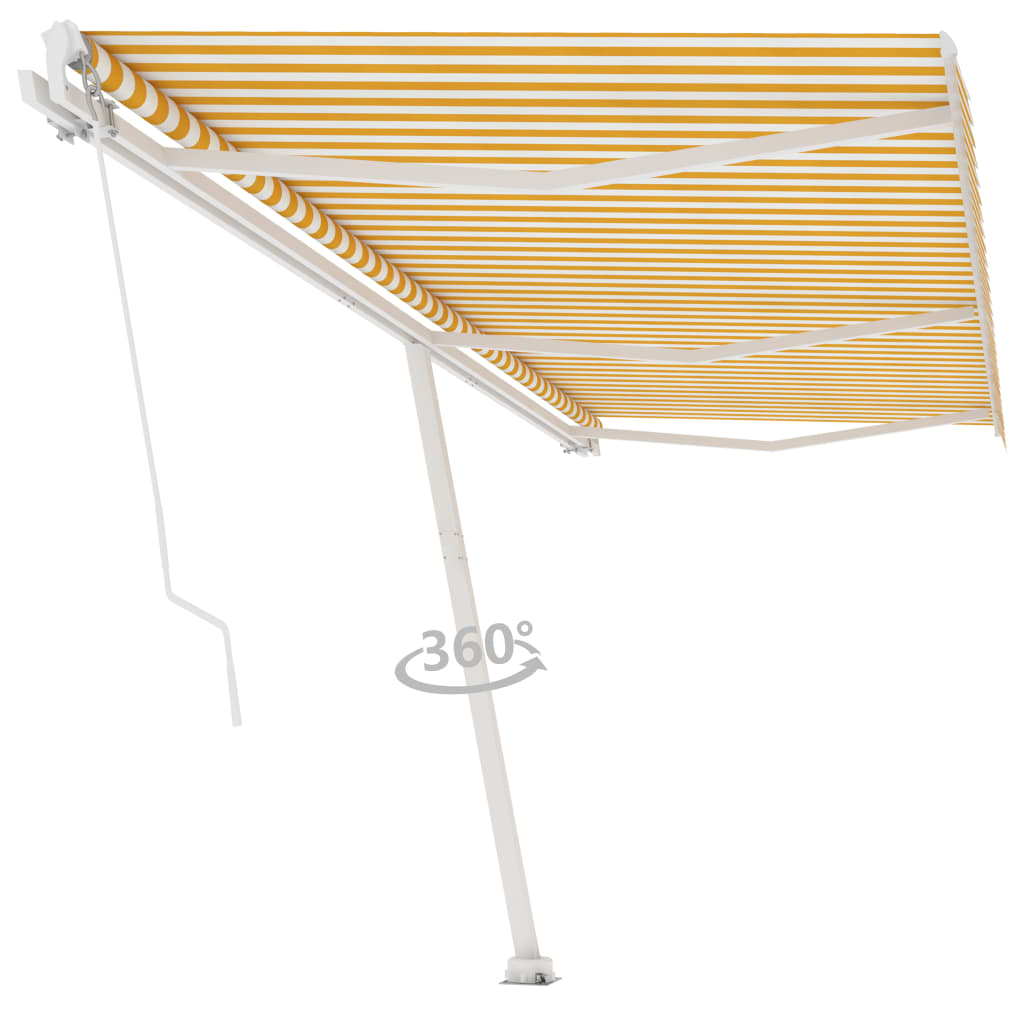 Vidaxl Luifel détaché étend manuellement 600x300 cm jaune et blanc