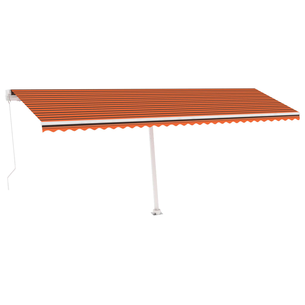 Vidaxl luifel extensible manuellement avec LED 600x300 cm orange et marron