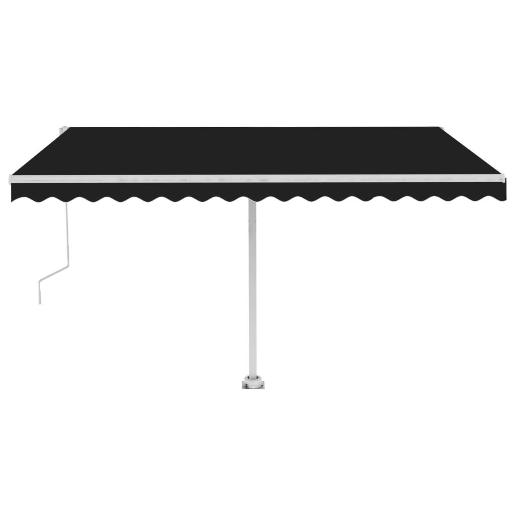 Vidaxl luifel automatique avec led et capteur de vent 400x350 cm anthracite
