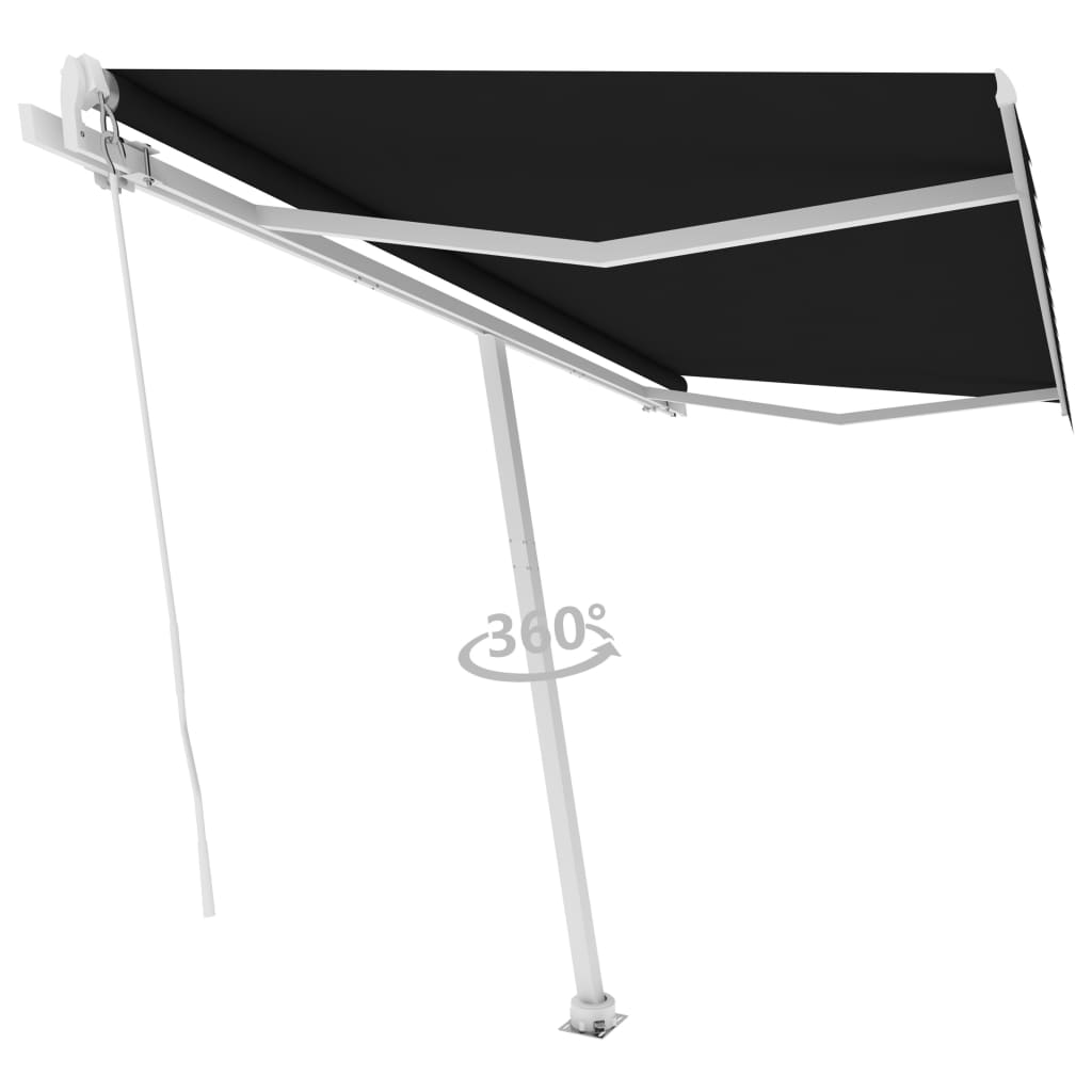 Vidaxl Luifel détaché étend manuellement l'anthracite 450x350 cm