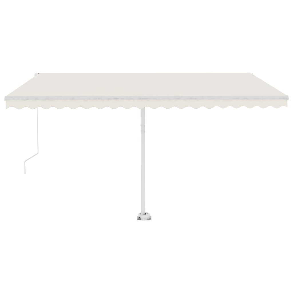 Vidaxl Luifel extensible manuellement avec la Crème à LED 450x350 cm -Colore
