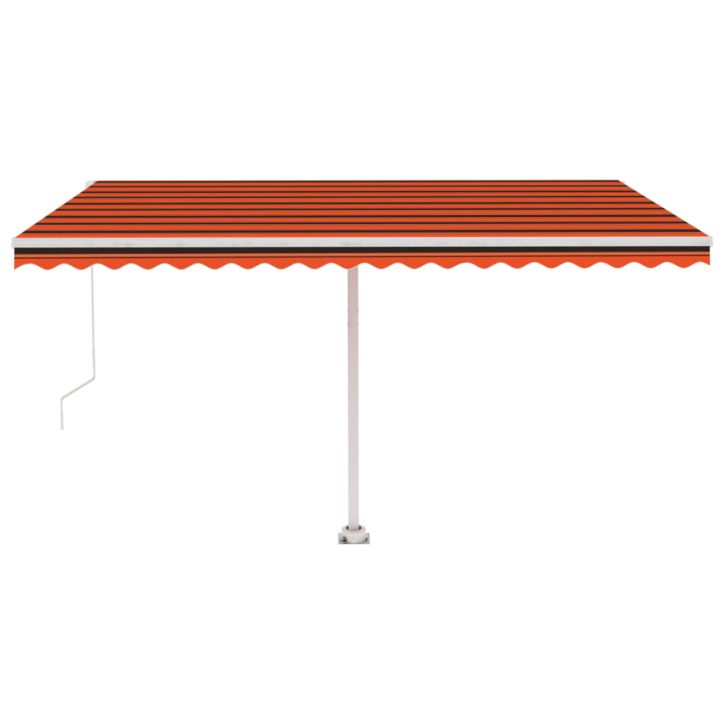 Vidaxl Luifel extensible manuellement avec LED 450x350 cm orange et marron