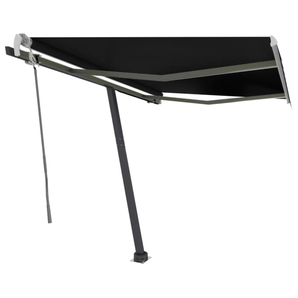 Vidaxl Luifel extensible manuellement avec une couleur anthracite LED 300x250 cm