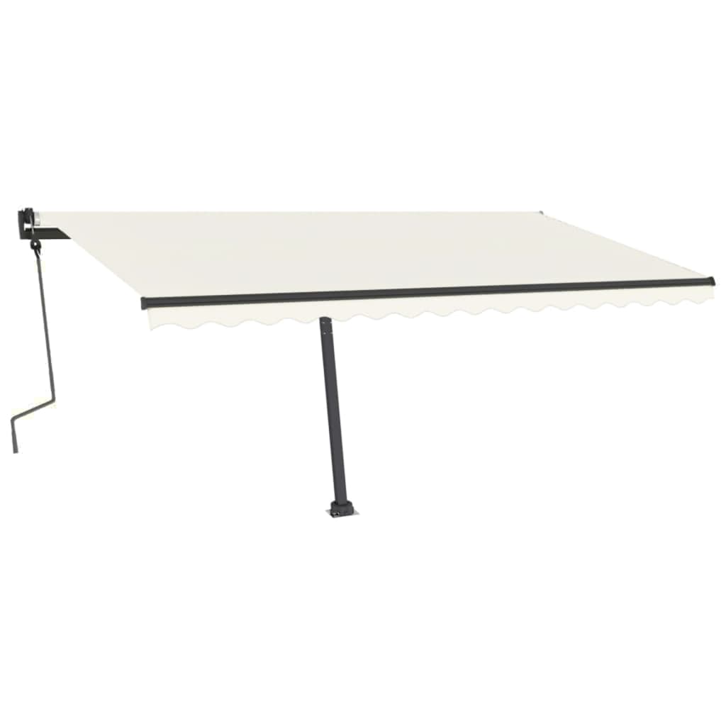 Vidaxl Luifel extensible manuellement avec la Crème à LED 450x300 cm -Colore