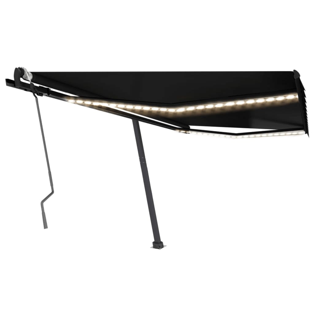 Vidaxl Luifel extensible manuellement avec une couleur anthracite LED 450x300 cm