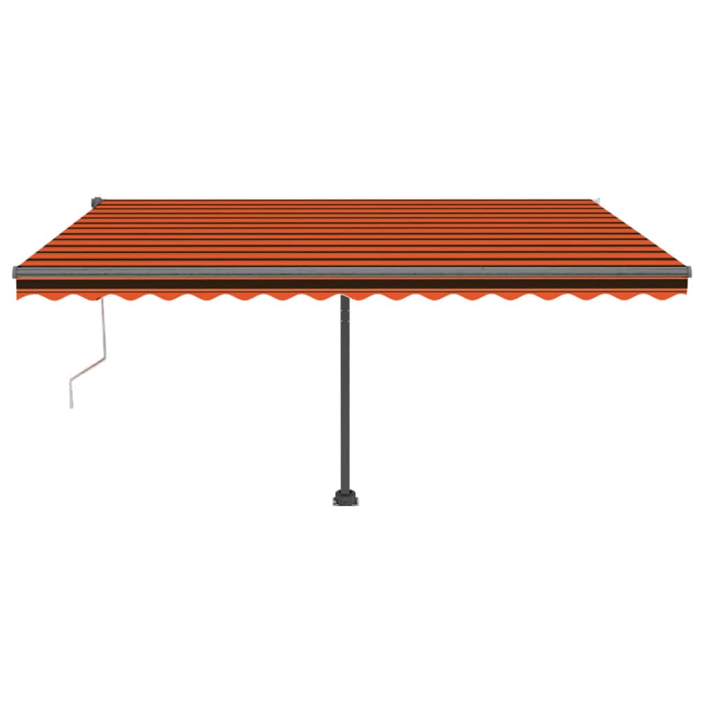 Vidaxl Luifel Automatique avec capteur de vent LED 450x300 cm Brun orange